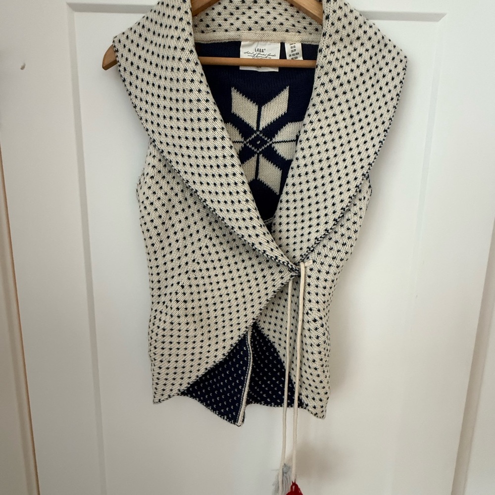 L.O.G.G. Navy and Cream Knit Vest